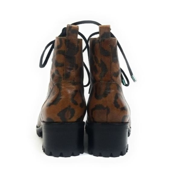 Sophia Webster Roxy Leopard Print Lace Up Ankle Boots Chunky Lug Sole Size 6.5 - Picture 4 of 9